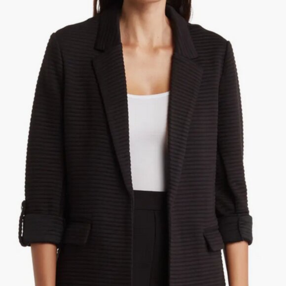 DR2 Soft Knit Stripe Black Blazer in Size Small - Picture 1 of 4